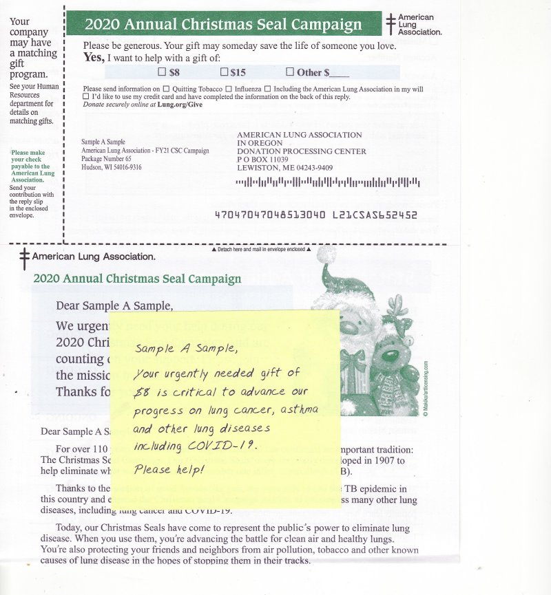 ACL120-1.1 ALA Annual Christmas Campaign Letter