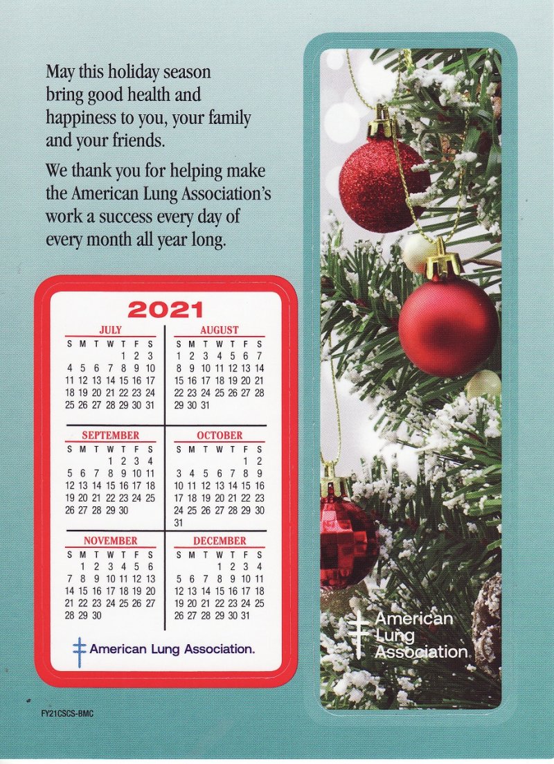 2021 ALA Pocket Calendar, FY21CSCS-8MC, reverse side of calendar