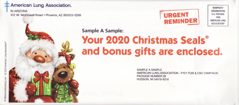 120-1.14env, 2020 ALA US Christmas Seal Annual Renewal Campaign, Arizona