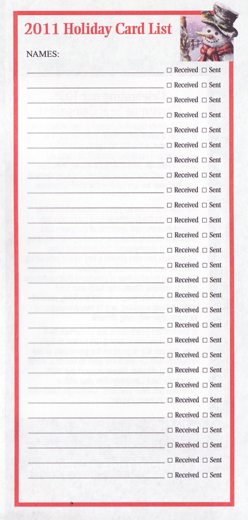 111-1.8x2, 2011 ALA Christmas Seal Designs Narrow Gift Tag Booklet, FUCGPFY12, Holiday Card List