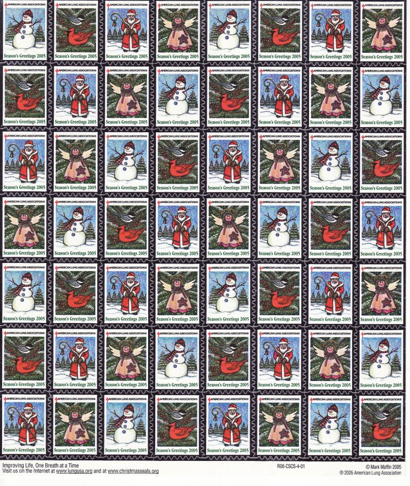   2005 ALA National Design U.S. Christmas Seals Sheet Collection
