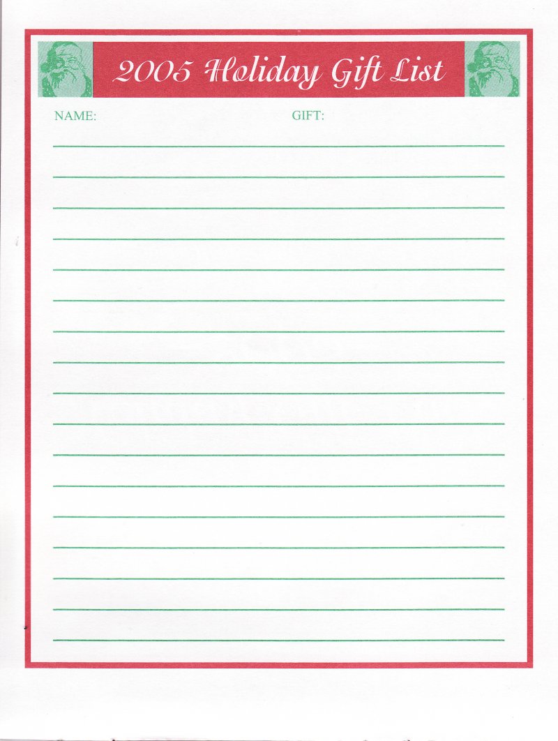 2005-1.8x1, 2005 ALA Christmas Seal Designs Gift Tag Booklet, A4597, Holiday Gift List