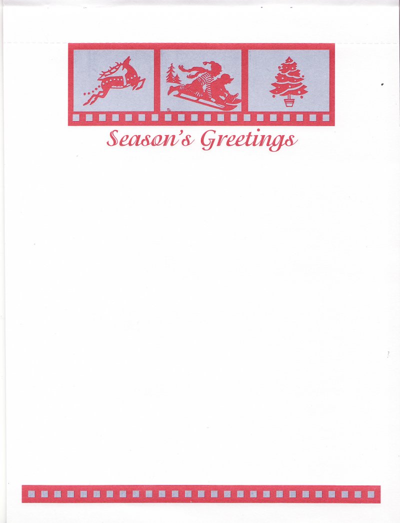 2005-1.8x1b, 2005 ALA Christmas Seal Designs Gift Tag Booklet, Note Paper