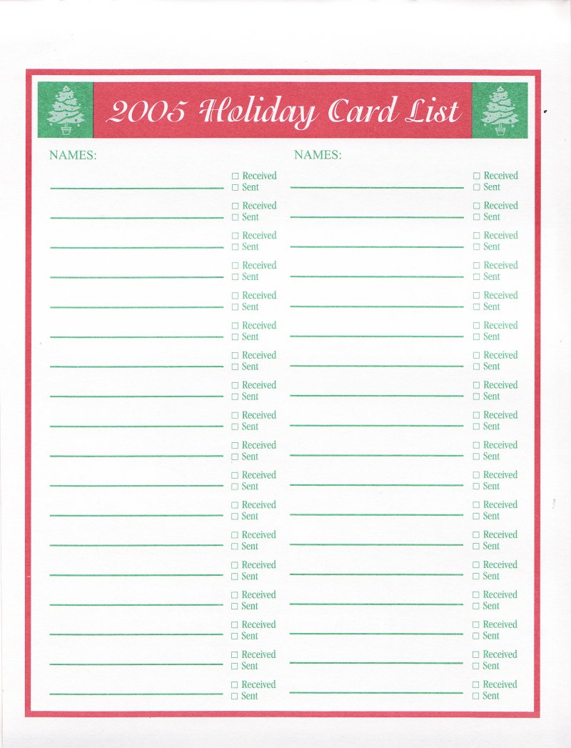 2005-1.8x1, 2005 ALA Christmas Seal Designs Gift Tag Booklet, A4597, Holiday Card List
