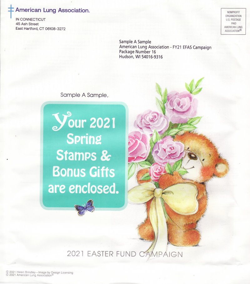 121-S1.14pac, 2021 ALA National Design US Spring Charity Seal Easter Fund Packet