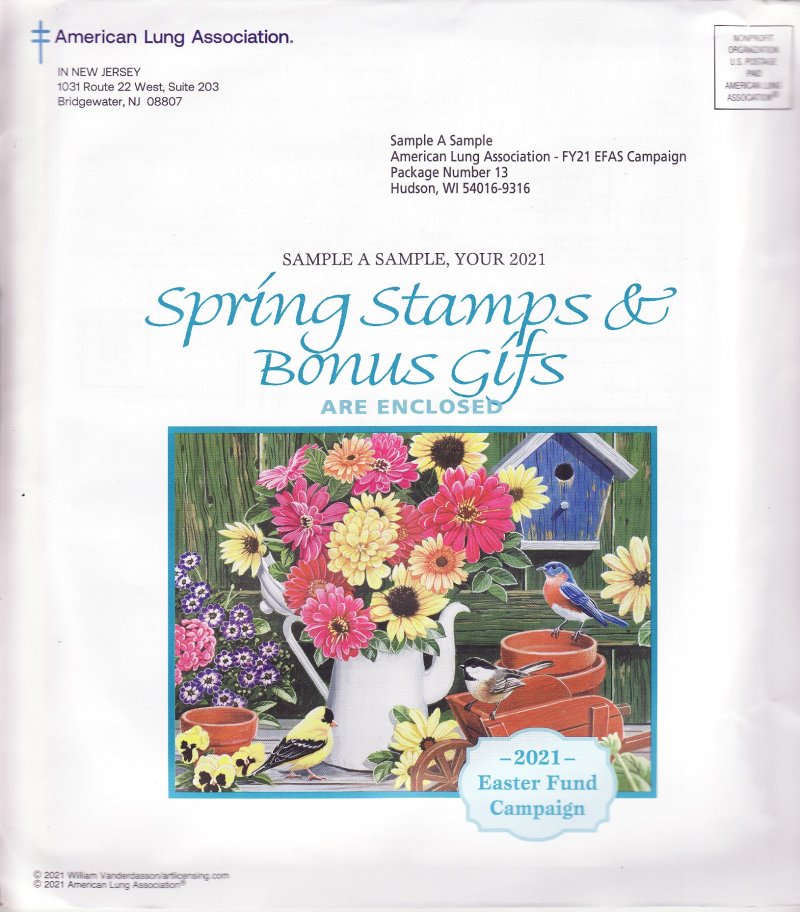 121-ST4.10pac, 2021 ALA Test Design U.S. Spring Charity Seal Easter Fund Packet