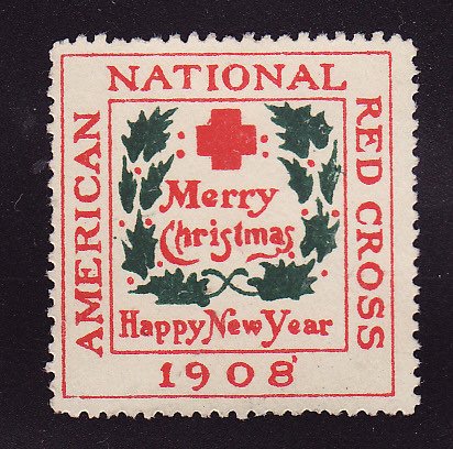 8-1A, WX3, 1908 U.S. Red Cross Christmas Seal, Type 1A, perf. 14