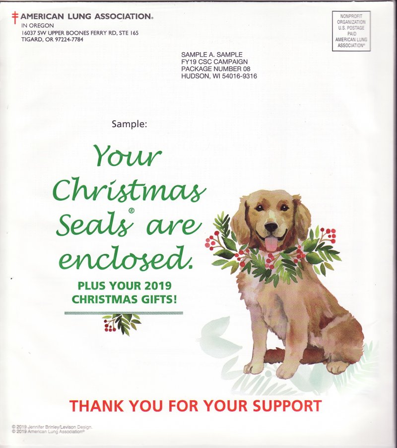119-T1.1pac, 2019 ALA Test Design U.S. Christmas Seal Annual Packet