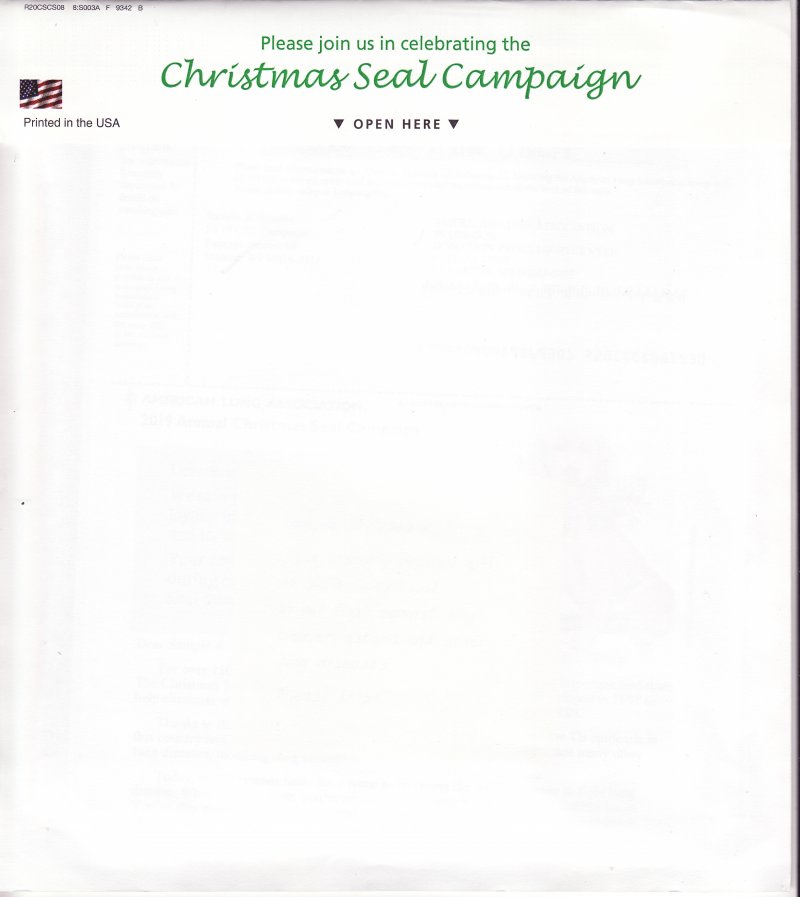 119-T1.1pac, 2019 ALA Test Design U.S. Christmas Seal Packet, reverse of packet