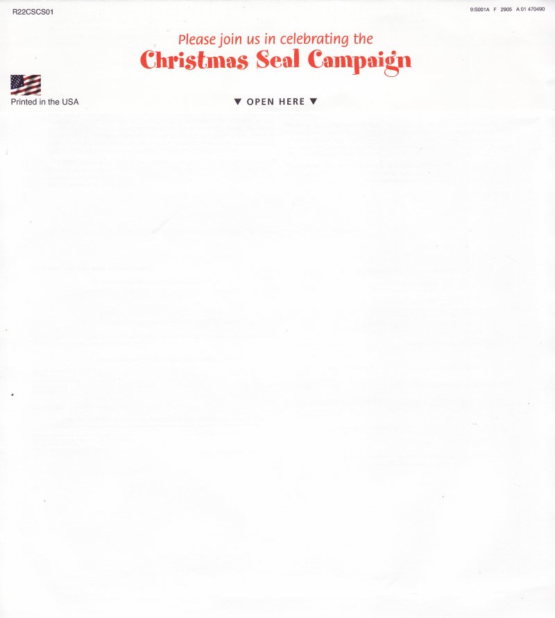 121-1.2pac, 2021 ALA National Design U.S. Christmas Seal Packet, reverse of packet
