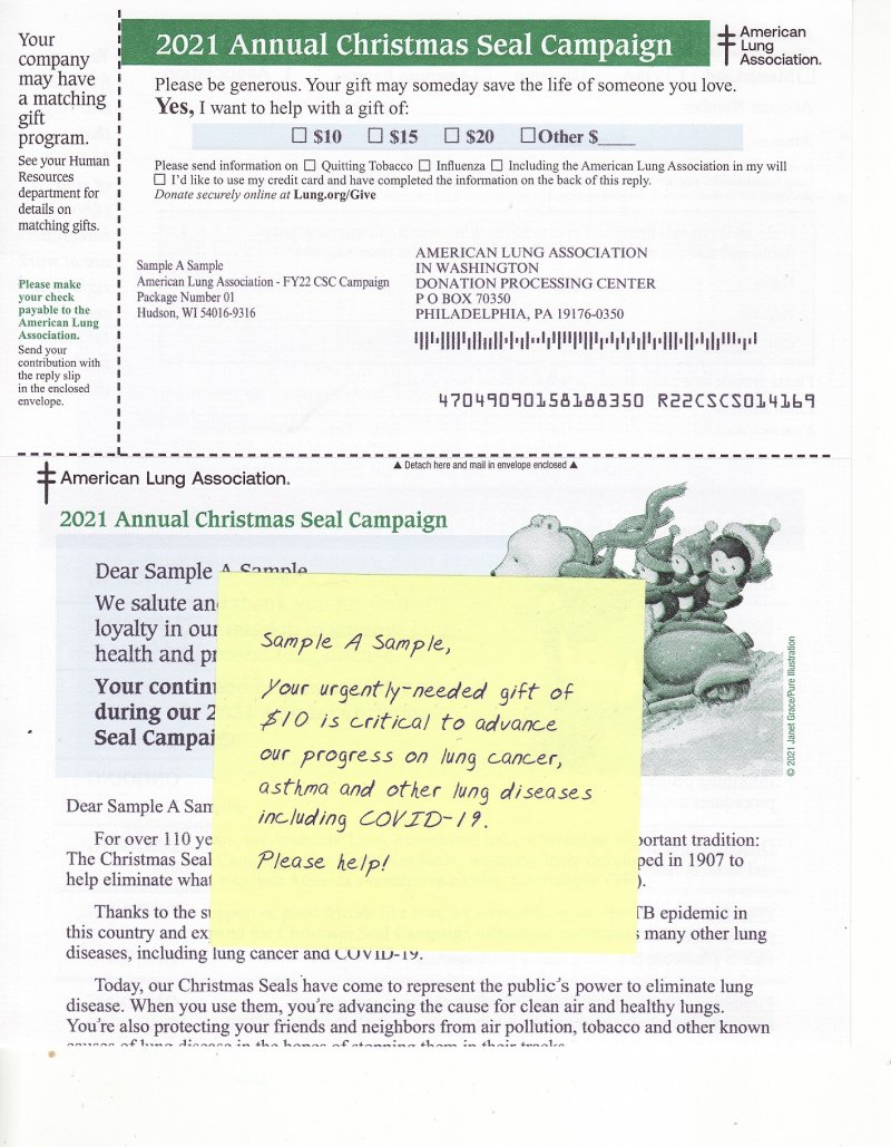 ACL121-1.2, ALA Annual Christmas Campaign Letter