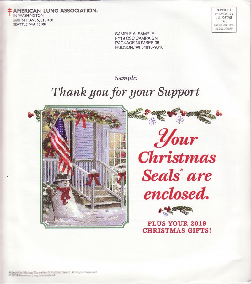 119-T2.2pac, 2019 ALA Test Design U.S. Christmas Seal Annual Packet