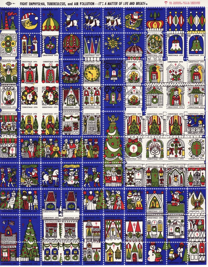70-4.1x, WX243, 1970 U.S. Christmas Seal Sheet, pm B