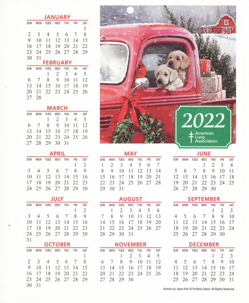 CL122-1, ALA 2023 U.S. Christmas Seals Themed Calendar, FY23-Cal-01