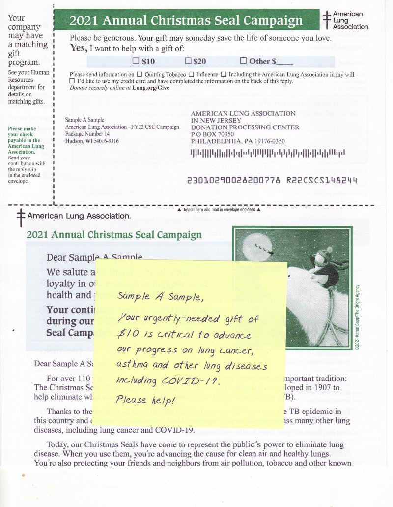 ACL121-T3.10, ALA Annual Christmas Campaign Letter