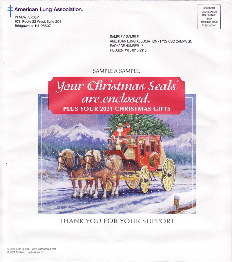 121-T4.10pac, 2021 ALA Annual U.S. Test Design Christmas Seal Packet