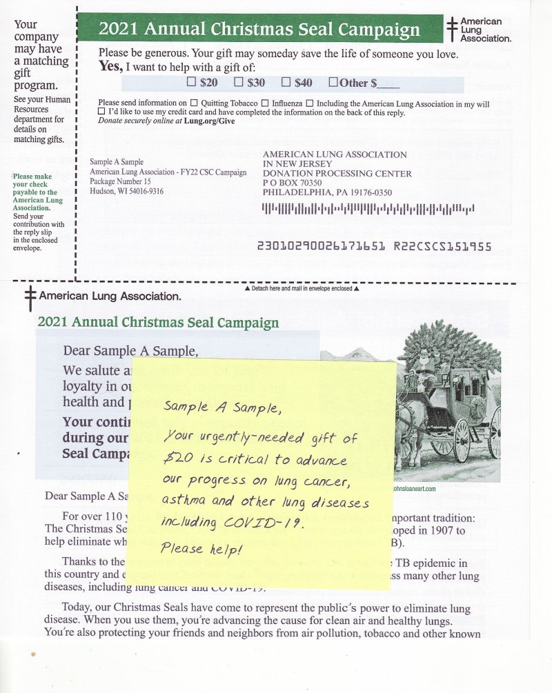 ACL121-T4.10, ALA Annual Christmas Campaign Letter