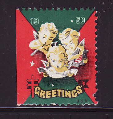 50-1, WX150, 1950 U.S. Christmas Seals Sheet, perf. 12 1/2 x 12, SE