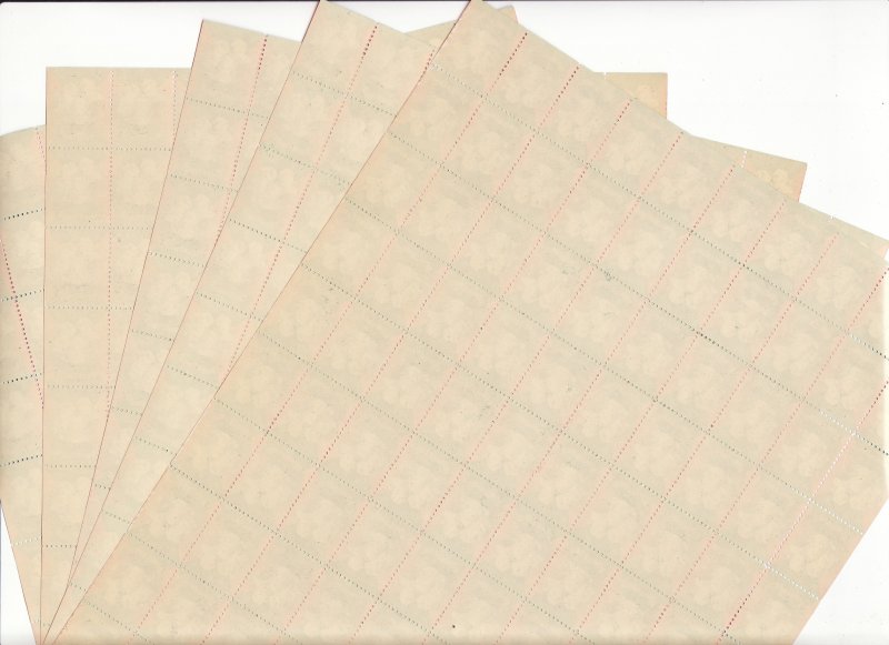 1950 U.S. National Christmas Seals Sheet Collection, reverse of sheet collection