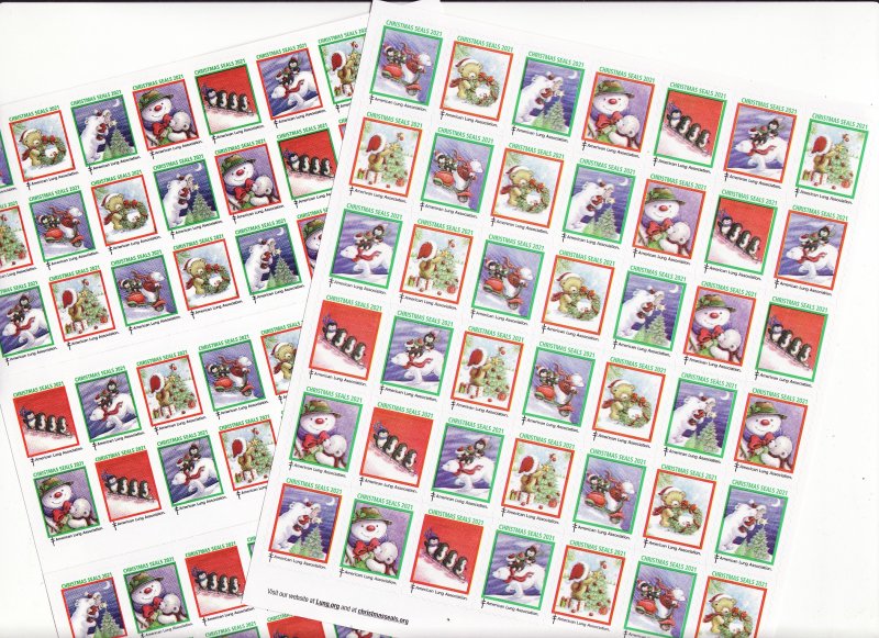    2021 ALA National Design U.S. Christmas Seals Sheet Collection  