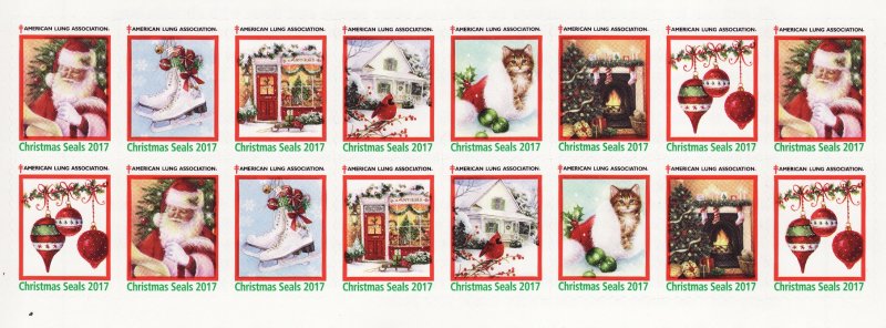 117-1.2, 2016 U.S. Christmas Seals, As Required Block of 16 seals 