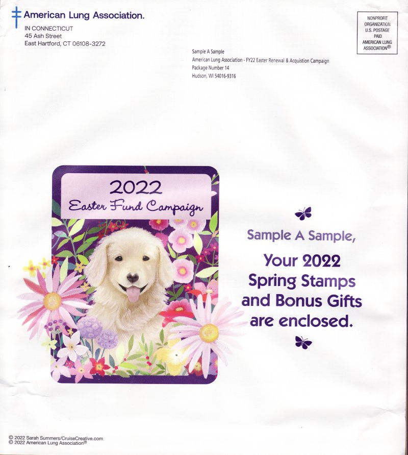 122-ST2.16pac, 2022 ALA Test Design U.S. Spring Charity Seal Easter Fund Packet