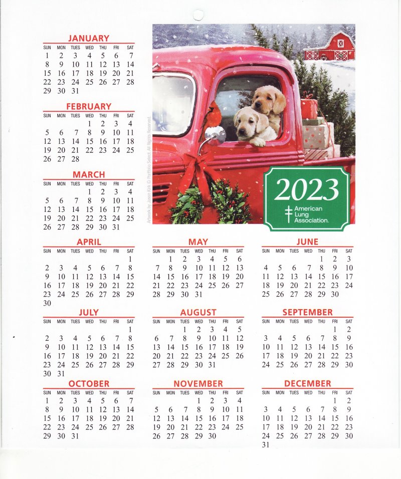 CL122-1, ALA 2023 U.S. Christmas Seals Themed Calendar, FY23Cal-01