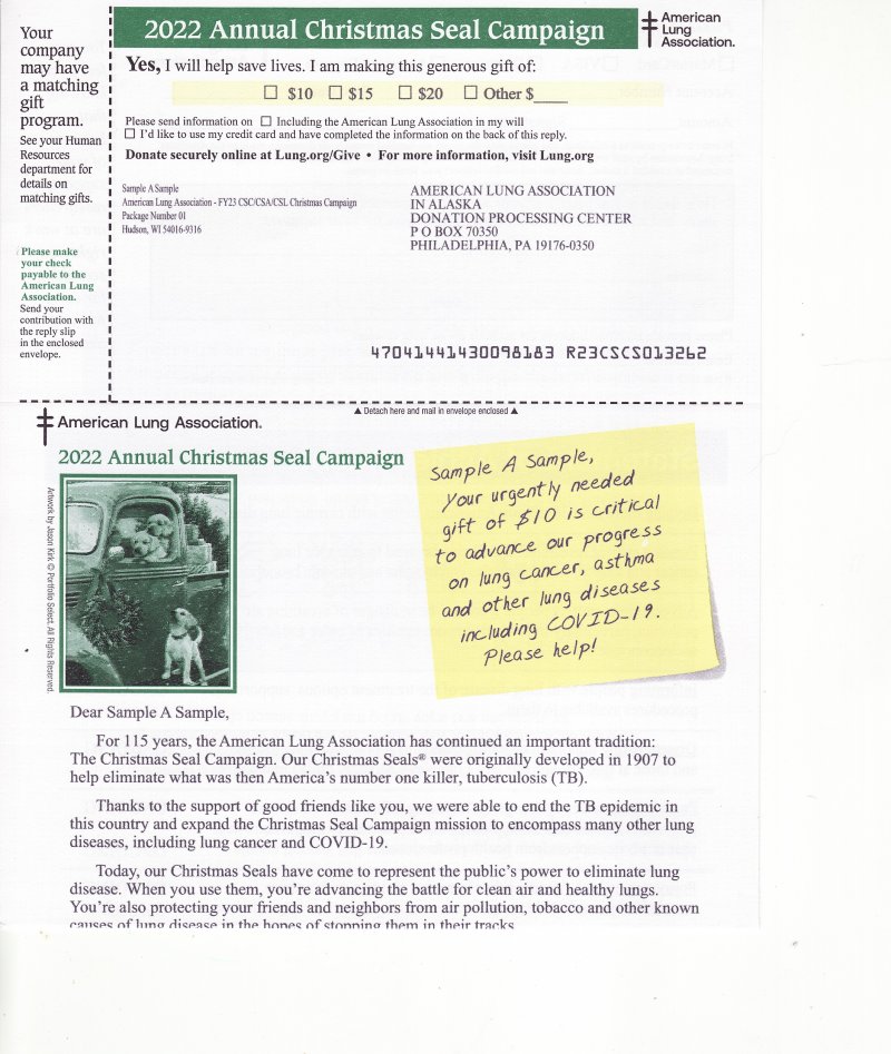 ACL122-1.16, ALA Annual Christmas Campaign Letter