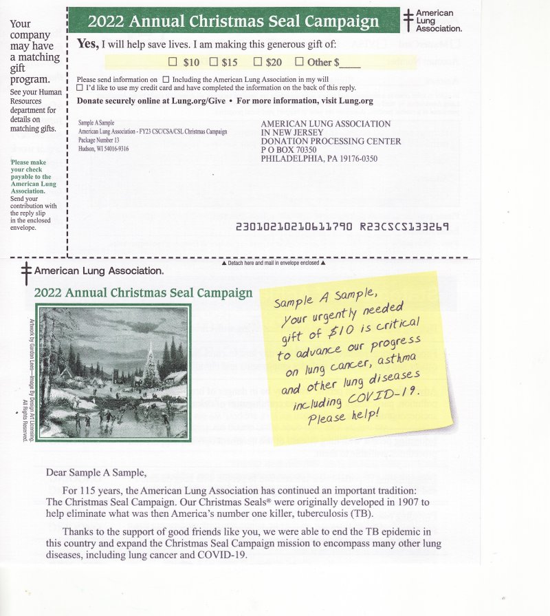 ACL122-T2.10, 2022 ALA Annual Christmas Campaign Letter

