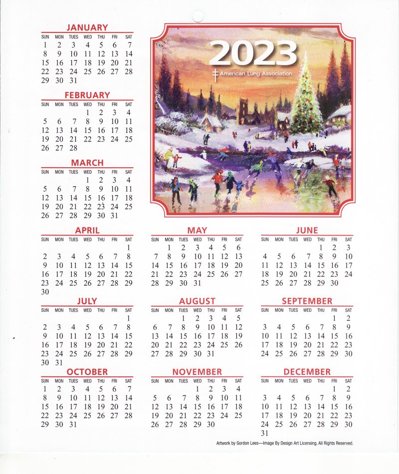CL122-T2, ALA 2023 U.S. Christmas Seals Themed Calendar, FY23-Cal-13