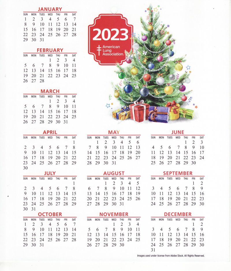 CL122-T3, ALA 2023 U.S. Christmas Seals Themed Calendar, FY23Cal-14