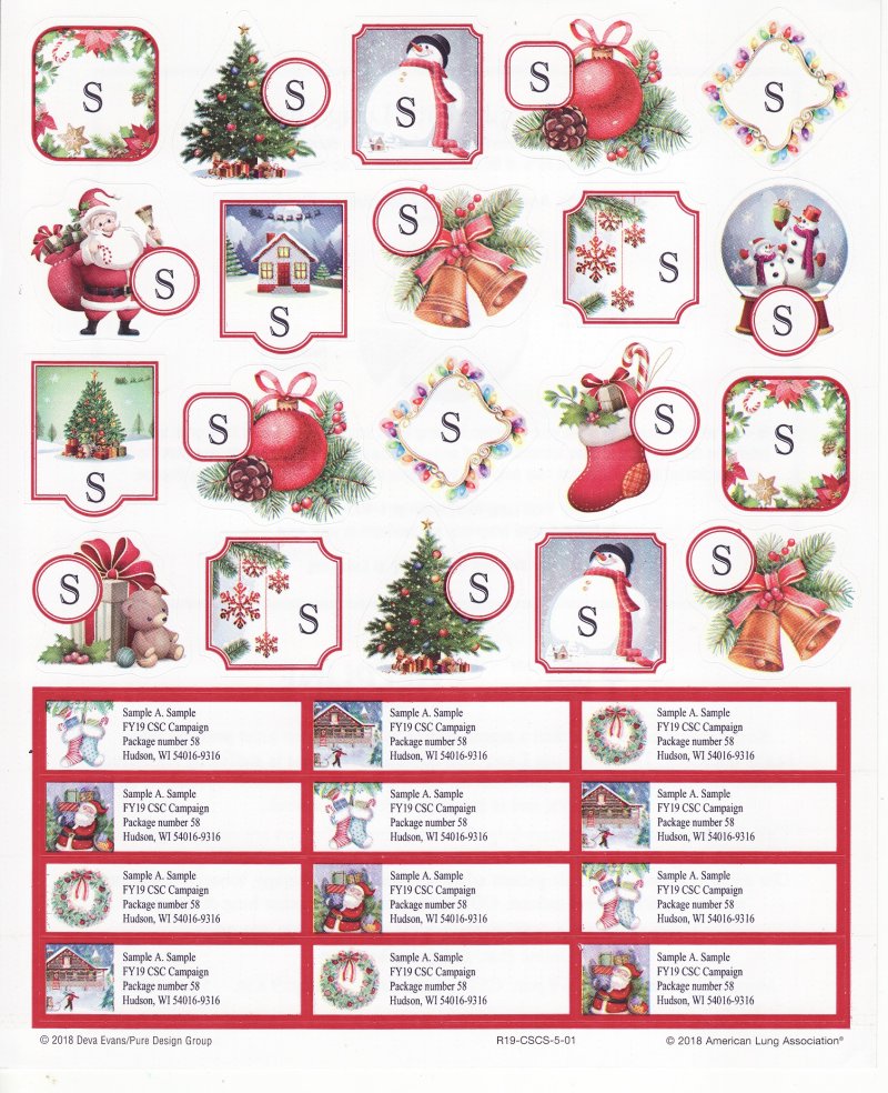 118-1.6x, 2018 ALA Christmas Stickers & Labels, R19-CSCS-5-01