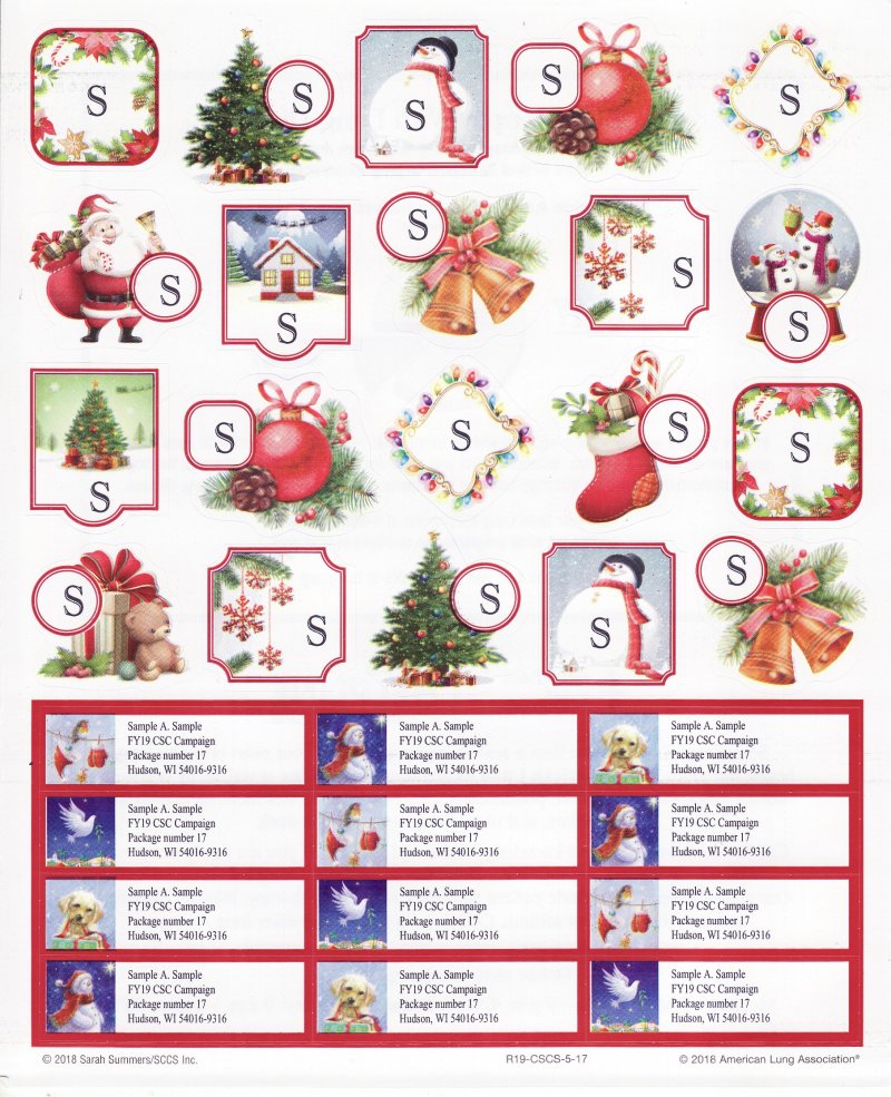 118-T5.6x, 2018 ALA Christmas Stickers & Labels, R19-CSCS-5-17