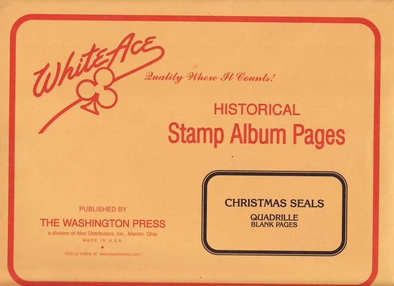 Image 1 of          White Ace Christmas Seal Stamp Album Blank Pages, Quadrille Ruled