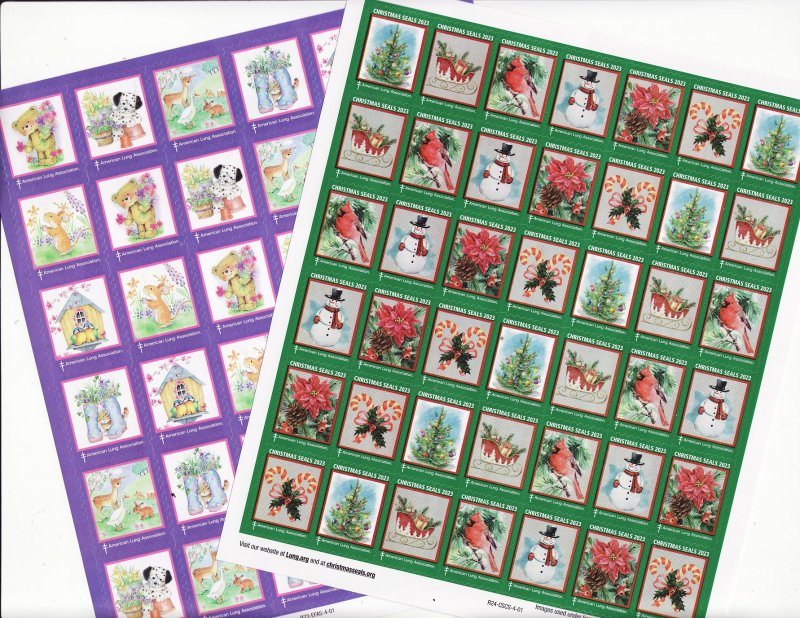 2023 U.S. Christmas Seals & U.S Spring Charity Seals Sheet Collection
