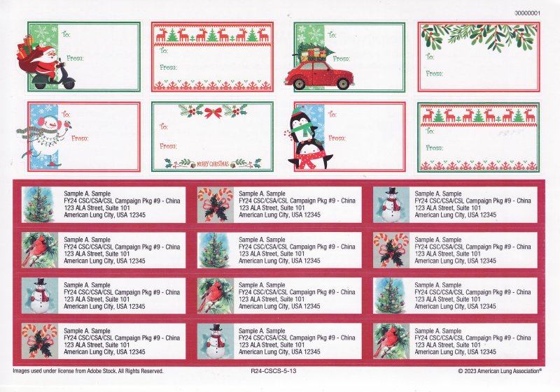 123-1.8x, 2023 ALA Christmas Scene Gift Tags & Addess Labels R24-CSCS-5-13