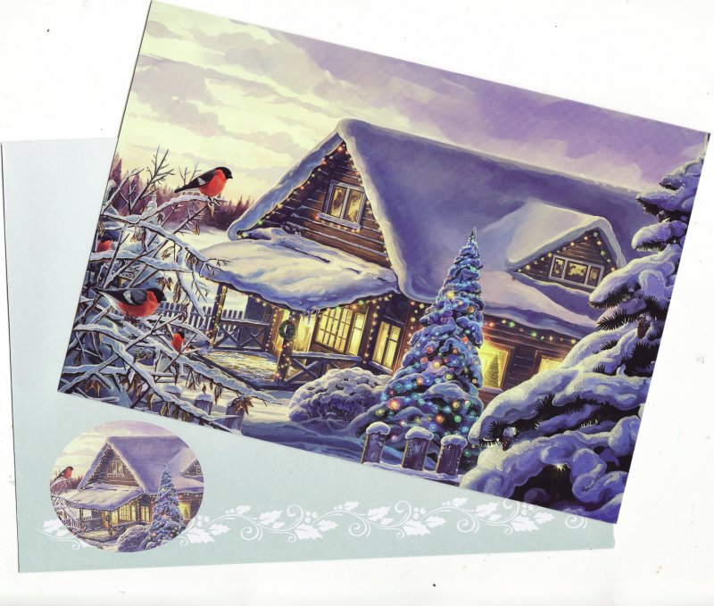 2 of 3 ALA Christmas Cards with envelope included in 123-1.0pac, 2023 ALA National Design U.S. Christmas Seal Annual Packet