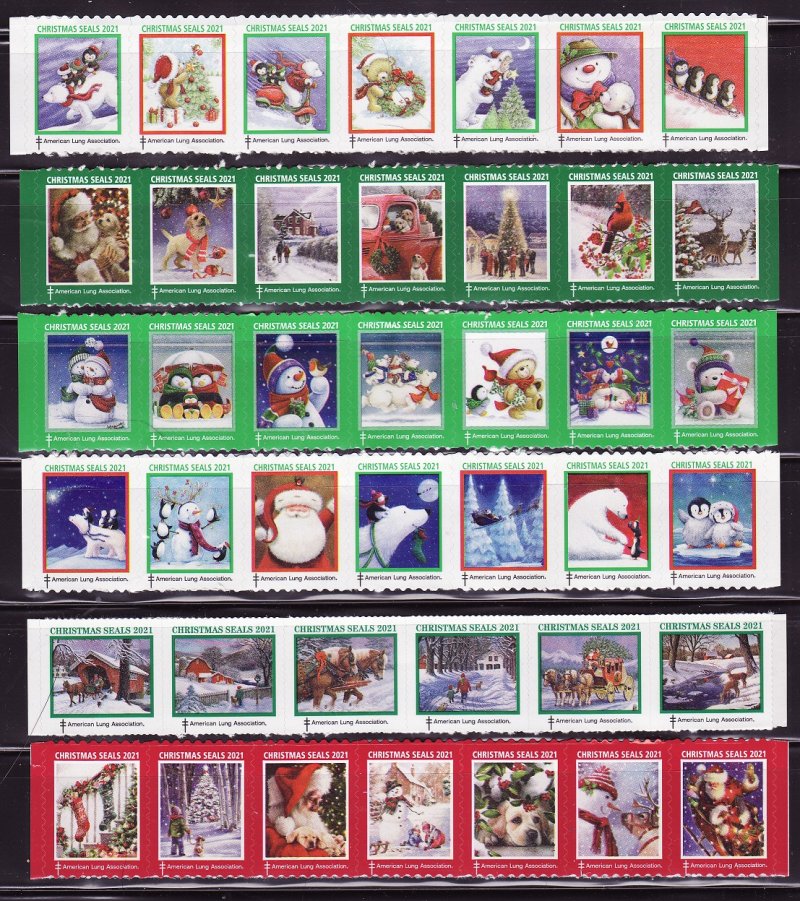   2021 ALA National & Test Design U.S. Christmas Seal Collection, As Required