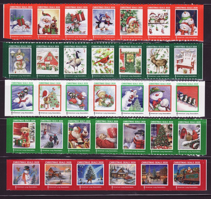   2020 ALA National & Test Design U.S Christmas Seal Collection, As Required 