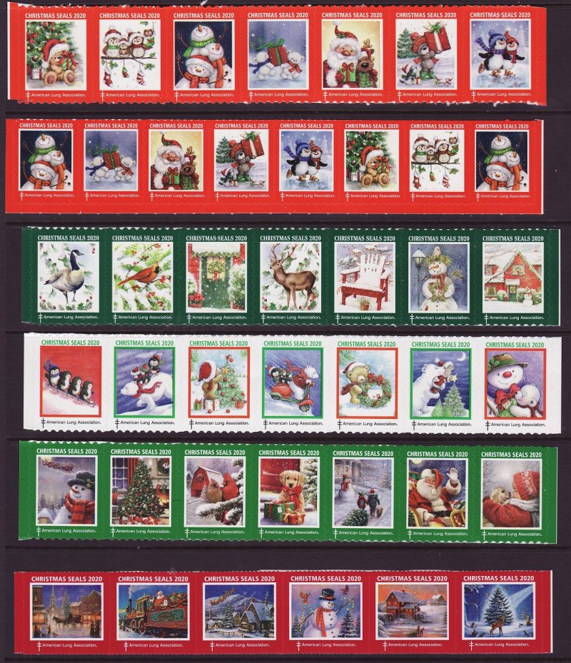   2020 ALA National & Test Design U.S Christmas Seal Collection, As Required 