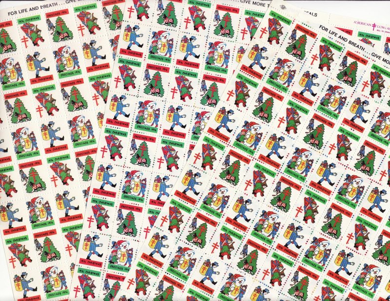   1974 ALA National Design  U.S. Christmas Seals Sheet Collection  