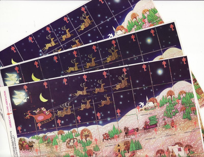    1976 ALA National Design U.S. Christmas Seals Sheet Collection  