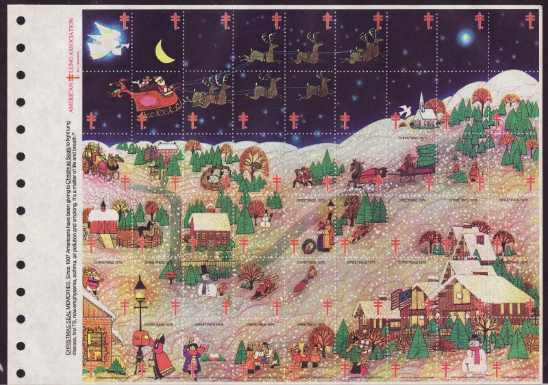  76-5x, ALA Experimental Sheet, 1976 U.S. Christmas Seals Sheet, unknown printer