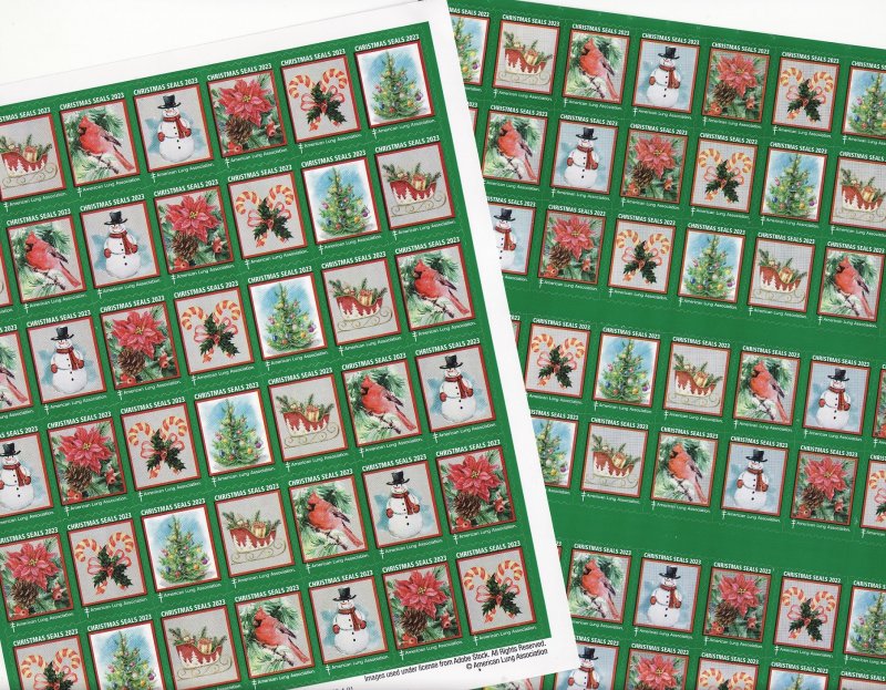     2023 ALA National Design U.S. Christmas Seals Sheet Collection