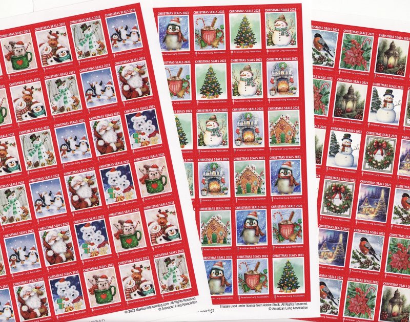   2023 ALA Test Design U.S. Christmas Seals Sheet Collection 