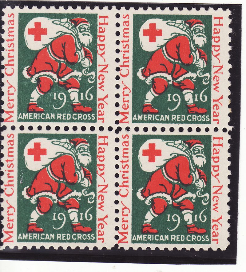  16-1, WX18, 1916 U.S. Christmas Seals Block of 4