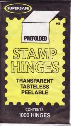  Supersafe Prefolded Stamp Hinges, 1,000 hinges