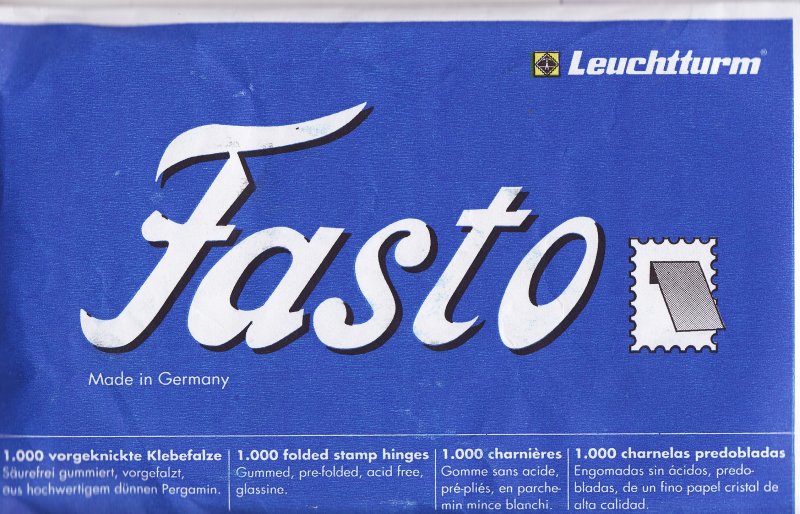  Fasto Prefolded Stamp Hinges, 1,000 hinges
