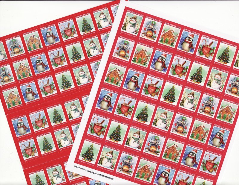     2024 ALA National Design U.S. Christmas Seals Sheet Collection