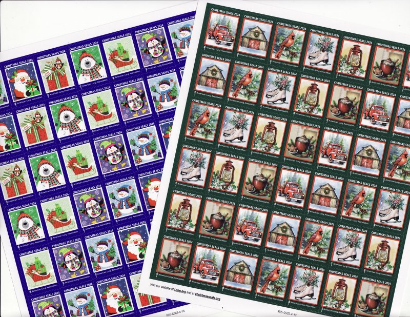   2024 ALA Test Design U.S. Christmas Seals Sheet Collection 
